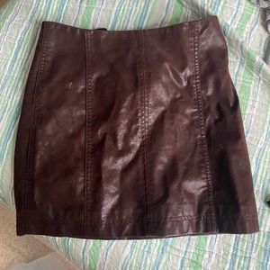 Free People Leather Mini Skirt NWT